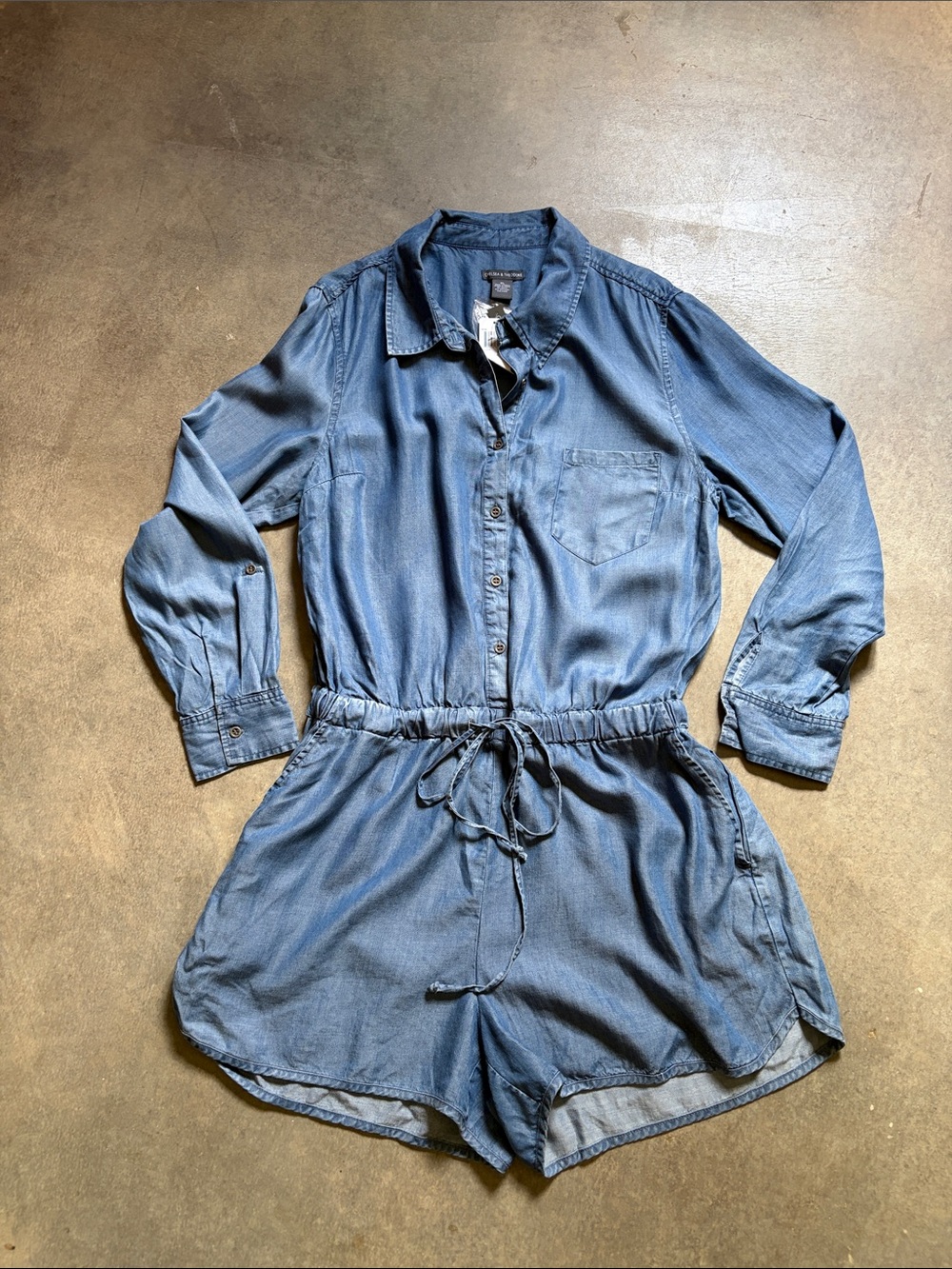 Chelsea & Theodore • Denim Wash Long Sleeve Romper